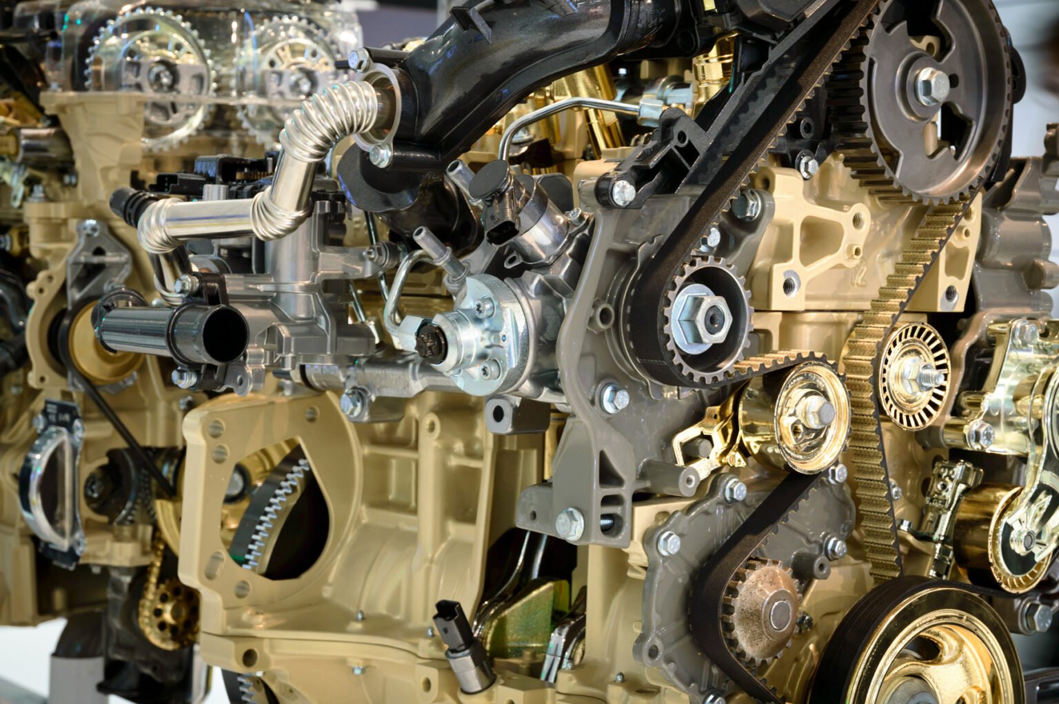 Keilriemen im Motorraum eines Autos